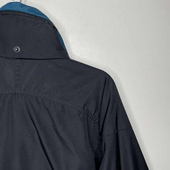 LL BEAN x COLUMBIA Womens Black Green Full-Zip Nylon Jacket Vintage VTG Large L - Picture 10 of 11